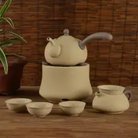 在飛比找ETMall東森購物網優惠-便攜式燒茶壺煮茶器陶瓷茶爐茶壺蠟燭燈底座茶具酒精爐復古煮茶爐