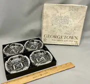 NIB Federal Glass Company Georgetown 4 Piece Ash Tray Set in Box Columbus, Ohio