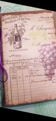 Junk Journal Blank Booklet "WINERY" Vineyard Wine HANDMADE LG 8.5"x5.5" 40pgs