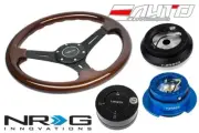 NRG 330mm BR Wood BK S Steering Wheel 1.5" DP 130H Hub Gen2.5 BL Release Lock LB (for: Honda)