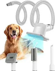 oneisall Dog Brush Vacuum Attachment for Vacuum Cleaners from 1-1/4-Inch to 2-Inch Hoses - 4 Grooming Tools Pet Hair Brush for Deshedding Grooming Works With Most Vacuum Brands
