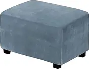 Super Stretch Soft Form Fit Ottoman Cover Rectangle/Square Ottoman Slipcovers for Foot Stool & Folding Storage Furniture for Living Room Footstool with Elastic Bottom (Color : #22, Size : Rectangle