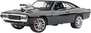 Finished Scale Model Alloy 1:24 for Dodge Charger 1970 Simulation Car Model Pull Back Sound & Light Vehicle Model Collection Decoration Presents Ornaments