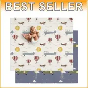Non-Slip, Large Baby Play Mat - Waterproof Foam for Safe Tummy Time (70" x 59")