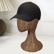 Rattan Hat Display Stand Mannequin Head for Wig Fashion Wig Stand Multifunction