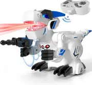 Electric Dino Remote Control Gesture Sensing Robot Kids Toys with 360 Degree Rotation and Sound Light for Kids(Blue)