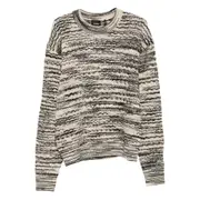 [Axel Arigato] Axel Arigato Marl-knit Crew-neck Sweater M BLACK/NEUTRALS
