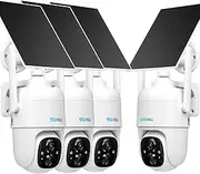 [SOVMIKU] 4CQ1 AI 2K Solar Security Camera Wireless Outdoor, Battery Powered Camera,Two Way Audio,Motion Detection, 360° View Pan/Tilt,Easy to Setup, Color Night Vision, Audible Flashlight Alarm,SD Slot
