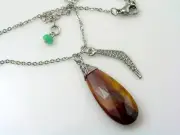 Mookaite and Boomerang Charm Necklace, Handmade in Australia, N1328