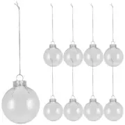 12PCS Christmas Tree Transparent Balls with Ribbons for Holiday Lighting