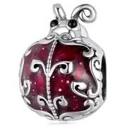 Solid 925 Signature Silver Antique Dixie Ladybird Charm