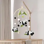 Baby Bed Bell,Animals Baby Crib Mobile Wooden Hanging Baby Bed Bell Handmade Wildlife Nursery Mobile Soft Wooden Bed Bell Toy Cot Bed Pendant Decoration for Infants Boys Girls Bedroom Nursery (B Set)