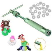 20 Discs Decorating Cake Extruder Polymer Clay Sugar Sculpting Gun DIY Tool Kits