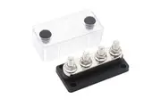 4 GANG 300A M8 Power Distribution Block Bus Bar Terminal Post Stud 12V Black Tin-Plated Copper Corrosion Protection Anti-galling Durable and Compatible Enhance Your RV Experience
