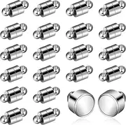 [Sliverdew] 24 Pairs Magnetic Bracelet Clasps and Clasps, Silver-Plated Tube Clasp Connector, Necklace Clasps, Clasps, Magnetic Converter, Jewellery Clasps, Extenders, Locking Clasps