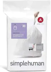 simplehuman Trash Can Liner A, 4.5 Liters/1.2 Gallons, 30-Count