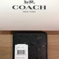 在飛比找蝦皮購物優惠-全新 保證正品 coach 立體浮雕醇黑 短夾 F75363