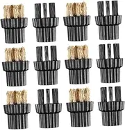 TOBBOMEY 12pcs Steam Cleaner Brush Head Replacement Mop Parts for Household Cleaning Machines Easy to Install Durable High Grade Bristles for Decontamination and Stubborn Stain Removal