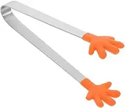 Luxshiny Small Palm Ice Clip Holders Gold Ice Small Tongs Silver Tongs Platter Pebble Bar Cookie Trays Board Fruit Toaster Silver Tumbler Fun Food Buckets Bin Cart Orange Stainless Steel