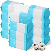 12 Pack 1200 Counts Disposable Towelettes for Face, Face Towel Bulk Cotton Face Tissues Soft Facial Tissue Dry Wet Use for Sensitive Skin Care, Makeup Removing, Surface Cleaning, 5.9 x 7.8 Inch