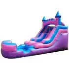 Pogo Inflatable Bouncer Water Slide For Kids Pool Slide Inflatable Jumper Pink
