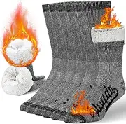 80% Merino Wool Hiking Socks Thermal Warm Crew Winter Sock for Men & Women 3 Pairs