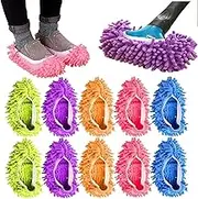 5 Pairs/10Pcs Mop Slippers Shoes Cover Washable for Men Women Microfiber Dust Mop Slippers Foot Socks Duster House Cleaning Floor Cleaner for Bathroom,Office,Kitchen