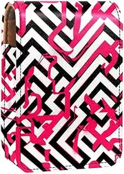Lipstick Case,Portable Makeup Bag Cosmetic Pouch,Lipstick Holder Makeup Organizer,Abstract Pink Modern Geometric