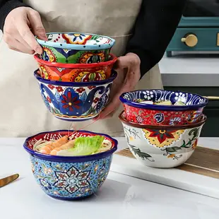 波西米亞飯碗家用創意個性陶瓷碗高顏值好看漂亮吃飯的碗精致面碗