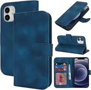 for iPhone 12 Mini Case Phone Leather Wallet with Card Holders Slots Magnetic Flip Cover Purse SunYoo Case ?tui Portefeuille Pour Femmes Homme Coque Porte Feuille Carte for iPhone 12Mini Blue