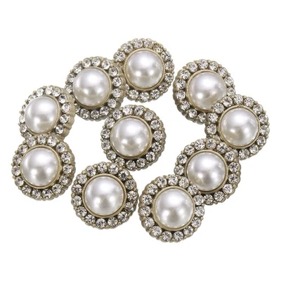 10pcs Pearl Gold Metal Sewing Buttons 12.5mm Round Women Coat Buttons, #8
