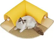 Cat Tunnel Bed | Kitten Cooling Cushion with Cave - Interactive 2-in-1 Cat Tunnel Bed with Removable Cushion for Indoors and Outdoors