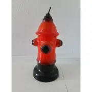 Vintage 8" Red/Black Fire Hydrant Wax Candle New Fireman Fire Fighter RARE