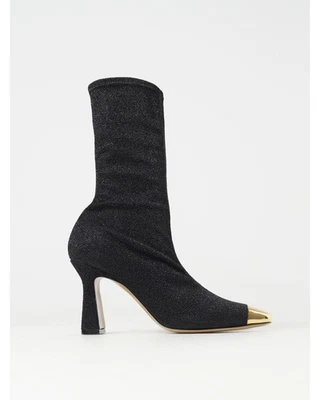 Maria Luca Glitter Ankle Boots Pointed Toe Women Black