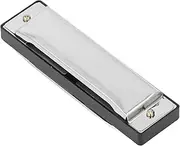Diatonic Harmonica Aluminum Alloy 10 Hole C Key Portable Mouth Organ Musical Instrument Silver