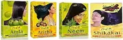 Hesh Herbal Amla Powder 100G, Neem Powder 100G, Shikakai Powder 100G, Aritha Powder 100G - 1 Complete Hair Care Combo Pack