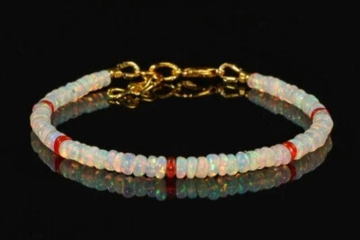 Ethiopian Opal - Opal Beaded Bracelet - Opal Gemstone - Smooth Opal Bracelet