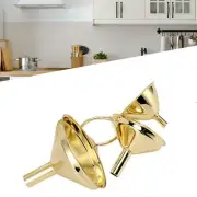 5 Pieces Gold Stainless Steel Funnel Set Kitchen Oil Liquid Metal For Canning AC