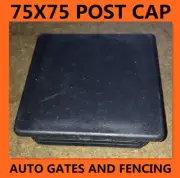 2 X Pool Fence- 75mm x 75mm Black Flat Plastic Square Post Cap (Flat)