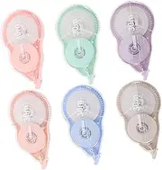 BUTIFULSIC 6pcs Portable Correction Tape Easy to Use Correction Tape for Students Quick Mistake Fixing for School and Office Use Total