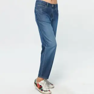 【BOBSON】女款高腰休閒直筒牛仔褲(8169-53)