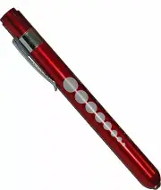 PROFESSIONAL MEDICAL PEN LIGHT W/ PUPIL GAUGE Pocket Torch With Scale (red
