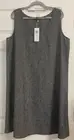 NWT $ 228 Eileen Fisher Black/Soft White Hemp/Organic Cotton Dress XL 1X 2X