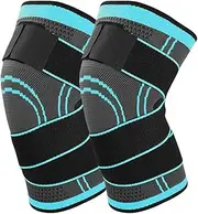 Fay Bless Knee Brace,1 Pair Compression Sleeves Knee Support for Pain Relief, Meniscus Tear, Arthritis, ACL, MCL,Suit for Running, Cycling, Tennis, Golf and Basketball (L)