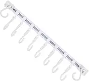 WATIIFUFU 2 Sets Wall Mounted Sliding Track Hooks Multifunctional Kitchen Utensil Holder with Adhesive Removable Hooks Space Saving Rack for Home and Office Use