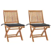 2 pcs Solid Teak Wood Garden Chairs Patio Seat Multi Colours vidaXL