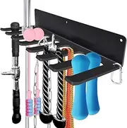 Gym Organizer Rack 8 Hook Multi Purpose Workout Gear Wall Hanger Gym Home Rack 8 Hook for Exercise Bands Jump Ropes Chains Lifting Belts