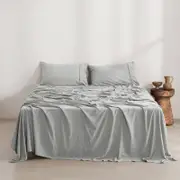 Dreamaker Superfine Washed Microfibre Sheet Set Dove Grey King Single Bed