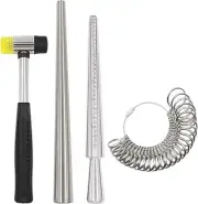HEYMOUS Ring Sizer Mandrel Measuring Tool Steel Sizing Gauge Sizers Set...