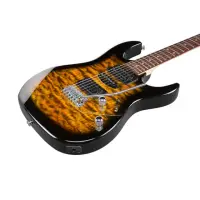 在飛比找momo購物網優惠-【IBANEZ】GRX70QASB 小搖座電吉他 音箱豪華組